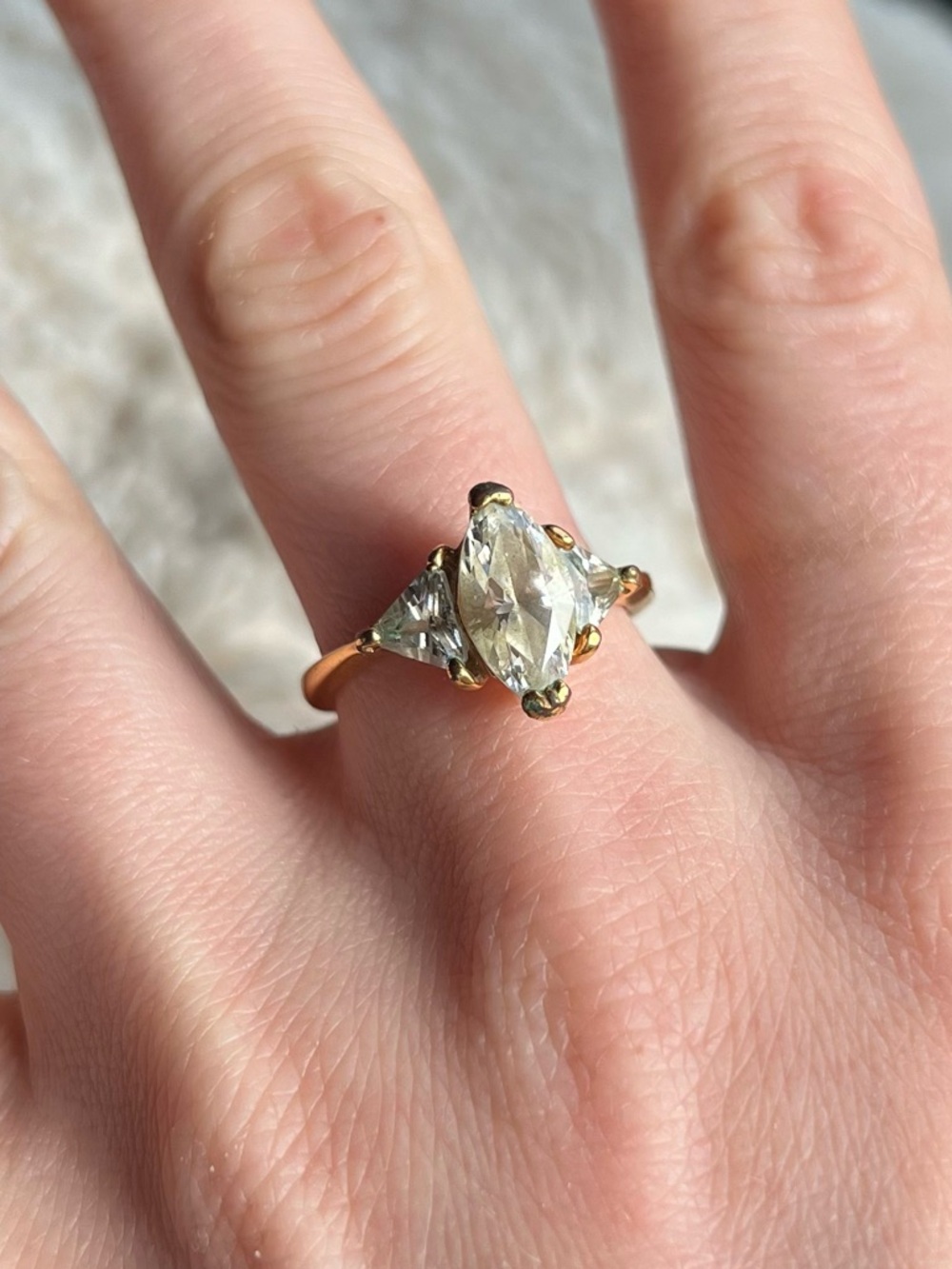 Vintage Marquise Gold Plated Ring